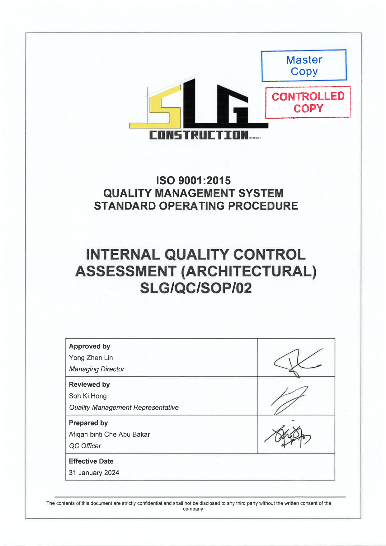 SLG-PRO-SOP Page 1